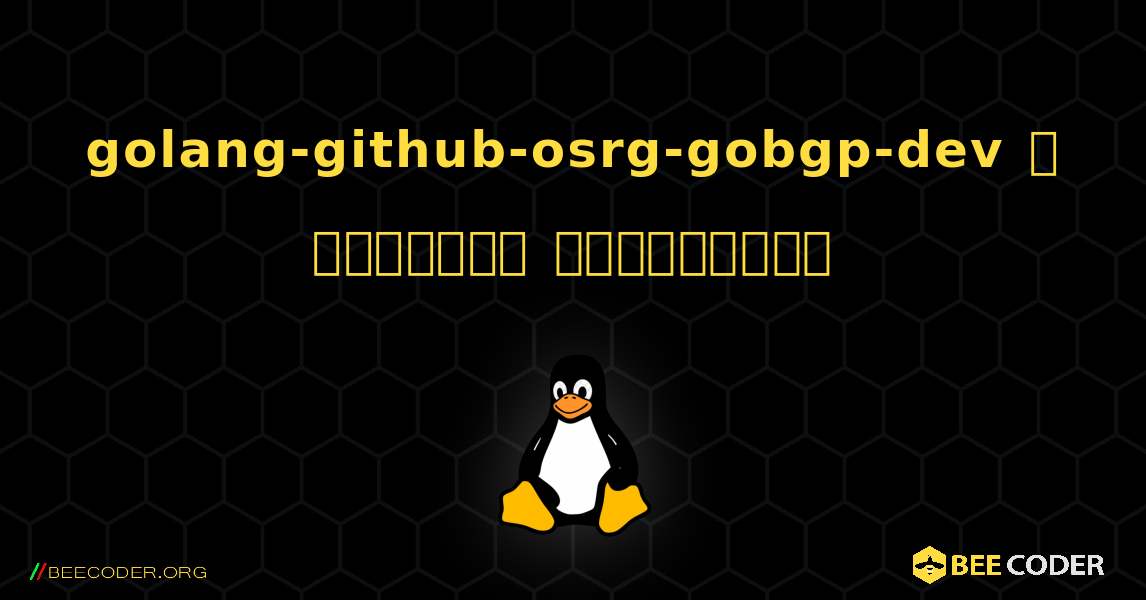 golang-github-osrg-gobgp-dev  ஐ எவ்வாறு நிறுவுவது. Linux