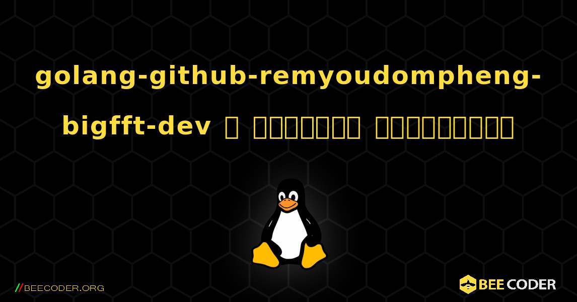 golang-github-remyoudompheng-bigfft-dev  ஐ எவ்வாறு நிறுவுவது. Linux
