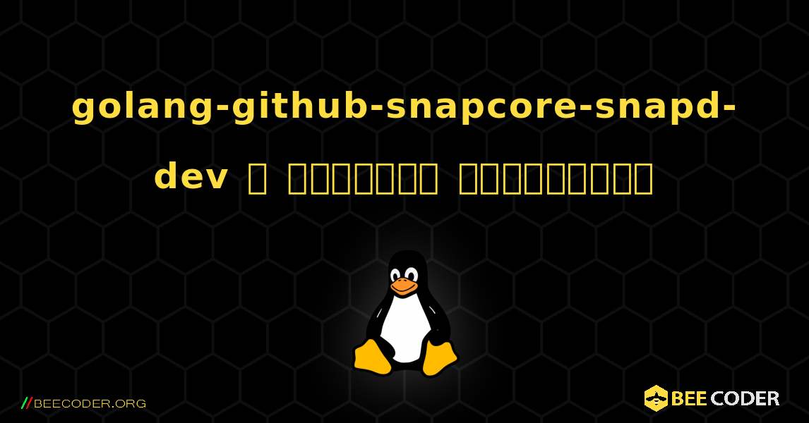 golang-github-snapcore-snapd-dev  ஐ எவ்வாறு நிறுவுவது. Linux