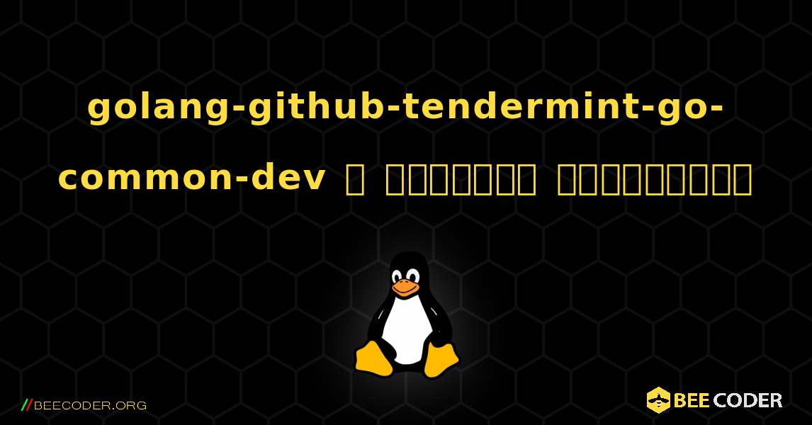 golang-github-tendermint-go-common-dev  ஐ எவ்வாறு நிறுவுவது. Linux