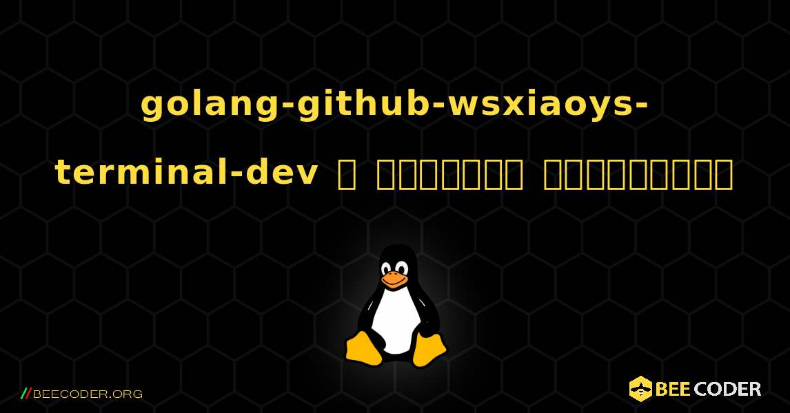 golang-github-wsxiaoys-terminal-dev  ஐ எவ்வாறு நிறுவுவது. Linux