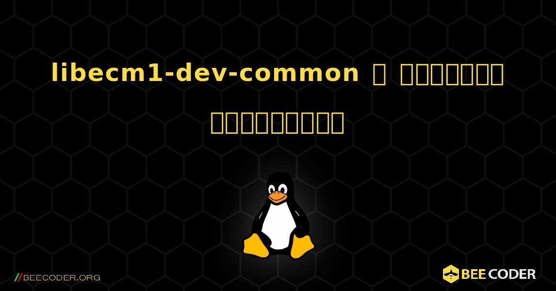 libecm1-dev-common  ஐ எவ்வாறு நிறுவுவது. Linux