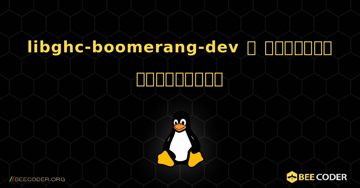 libghc-boomerang-dev  ஐ எவ்வாறு நிறுவுவது. Linux