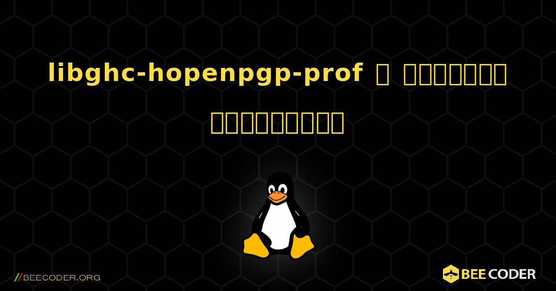 libghc-hopenpgp-prof  ஐ எவ்வாறு நிறுவுவது. Linux