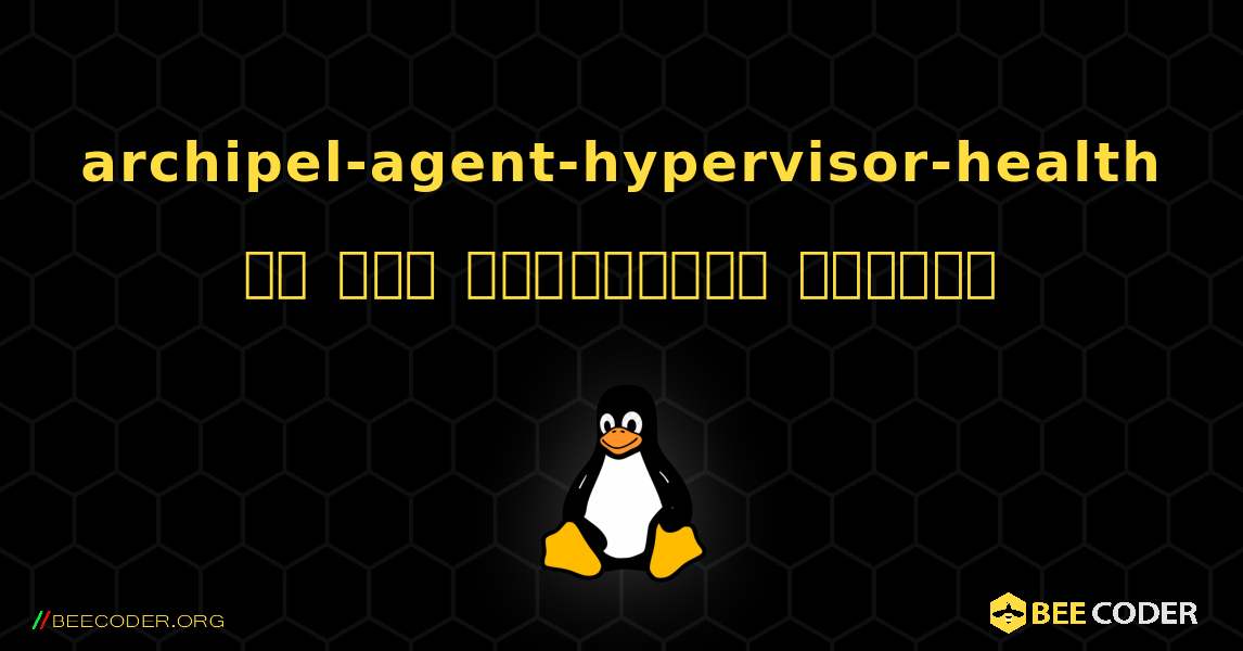 archipel-agent-hypervisor-health ని ఎలా ఇన్‌స్టాల్ చేయాలి. Linux