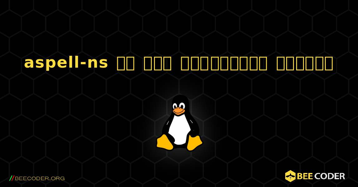 aspell-ns ని ఎలా ఇన్‌స్టాల్ చేయాలి. Linux