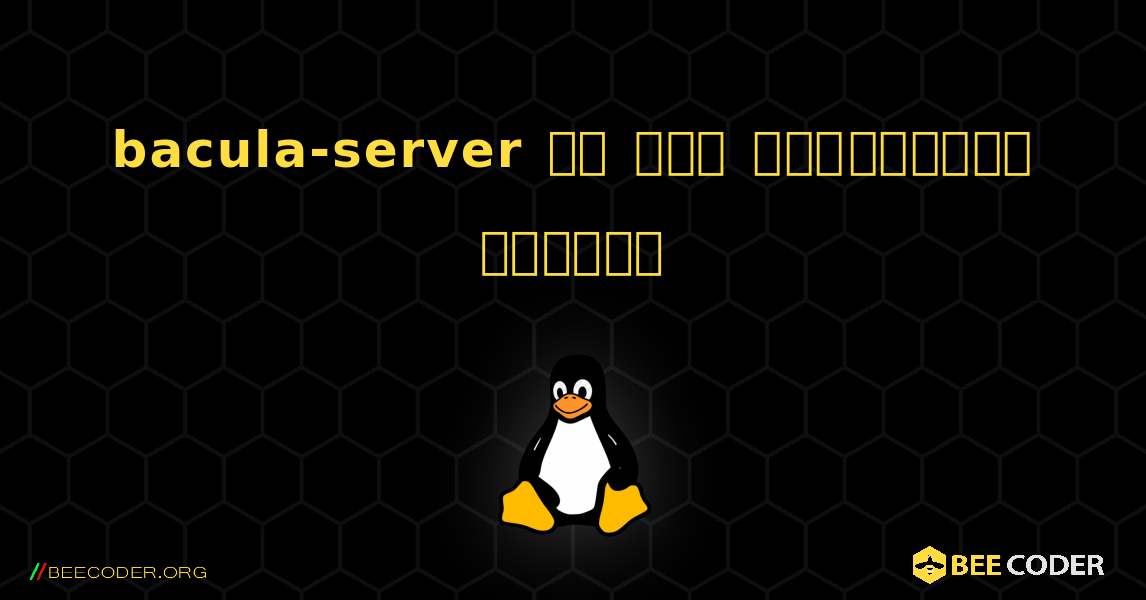 bacula-server ని ఎలా ఇన్‌స్టాల్ చేయాలి. Linux