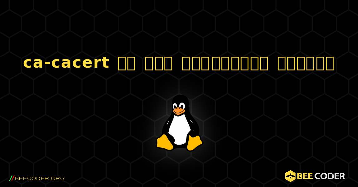 ca-cacert ని ఎలా ఇన్స్టాల్ చేయాలి. Linux