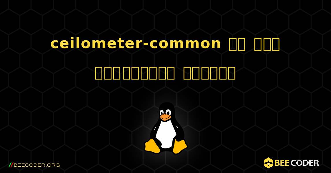 ceilometer-common ని ఎలా ఇన్‌స్టాల్ చేయాలి. Linux