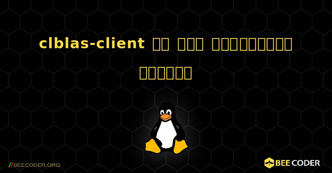 clblas-client ని ఎలా ఇన్‌స్టాల్ చేయాలి. Linux