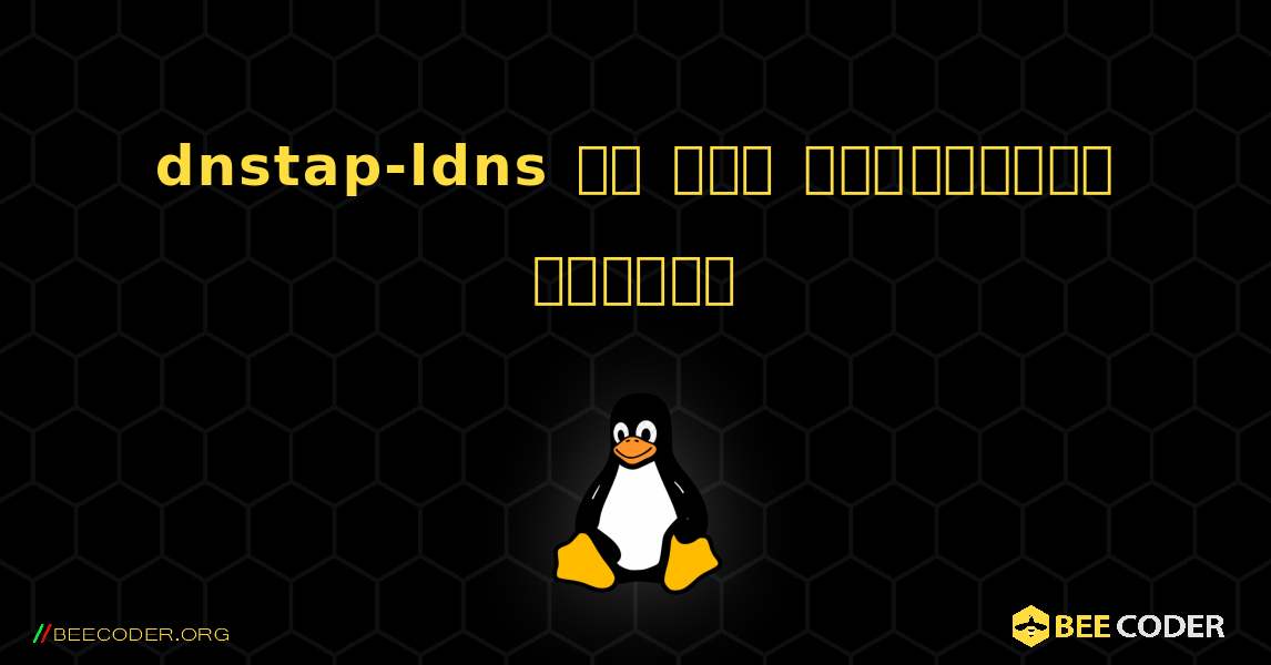 dnstap-ldns ని ఎలా ఇన్‌స్టాల్ చేయాలి. Linux