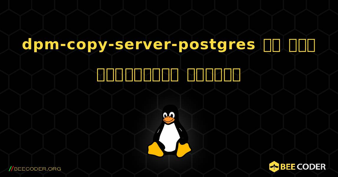 dpm-copy-server-postgres ని ఎలా ఇన్‌స్టాల్ చేయాలి. Linux