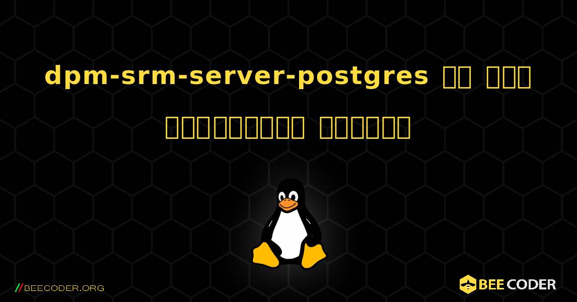 dpm-srm-server-postgres ని ఎలా ఇన్‌స్టాల్ చేయాలి. Linux
