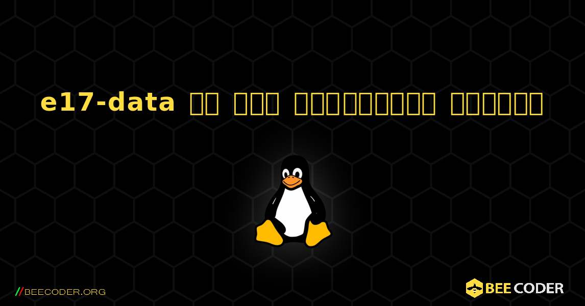 e17-data ని ఎలా ఇన్‌స్టాల్ చేయాలి. Linux