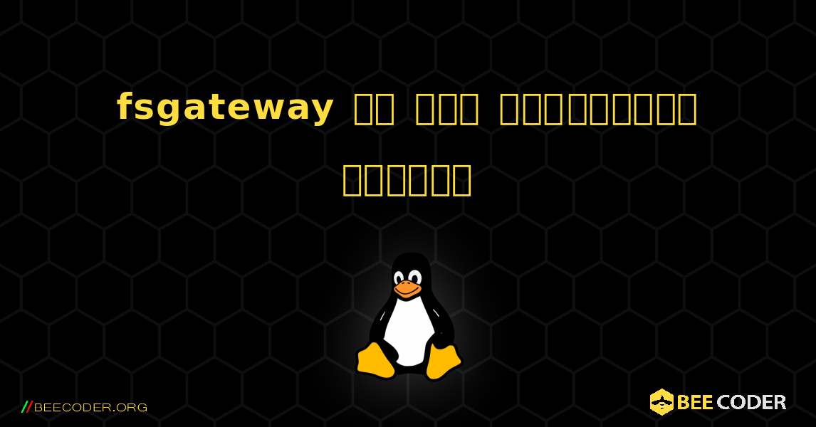 fsgateway ని ఎలా ఇన్‌స్టాల్ చేయాలి. Linux