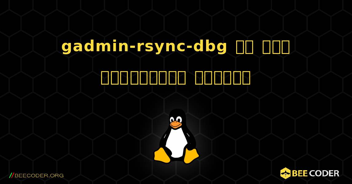 gadmin-rsync-dbg ని ఎలా ఇన్‌స్టాల్ చేయాలి. Linux