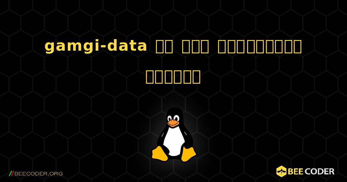 gamgi-data ని ఎలా ఇన్‌స్టాల్ చేయాలి. Linux