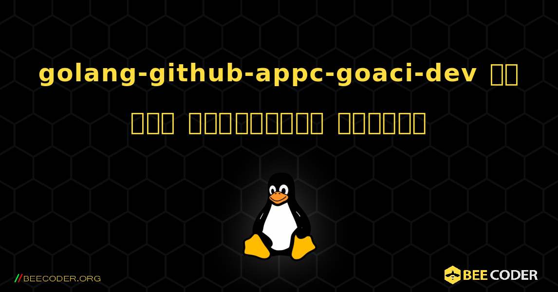 golang-github-appc-goaci-dev ని ఎలా ఇన్‌స్టాల్ చేయాలి. Linux