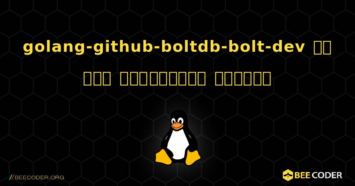 golang-github-boltdb-bolt-dev ని ఎలా ఇన్‌స్టాల్ చేయాలి. Linux
