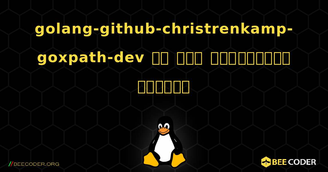 golang-github-christrenkamp-goxpath-dev ని ఎలా ఇన్‌స్టాల్ చేయాలి. Linux