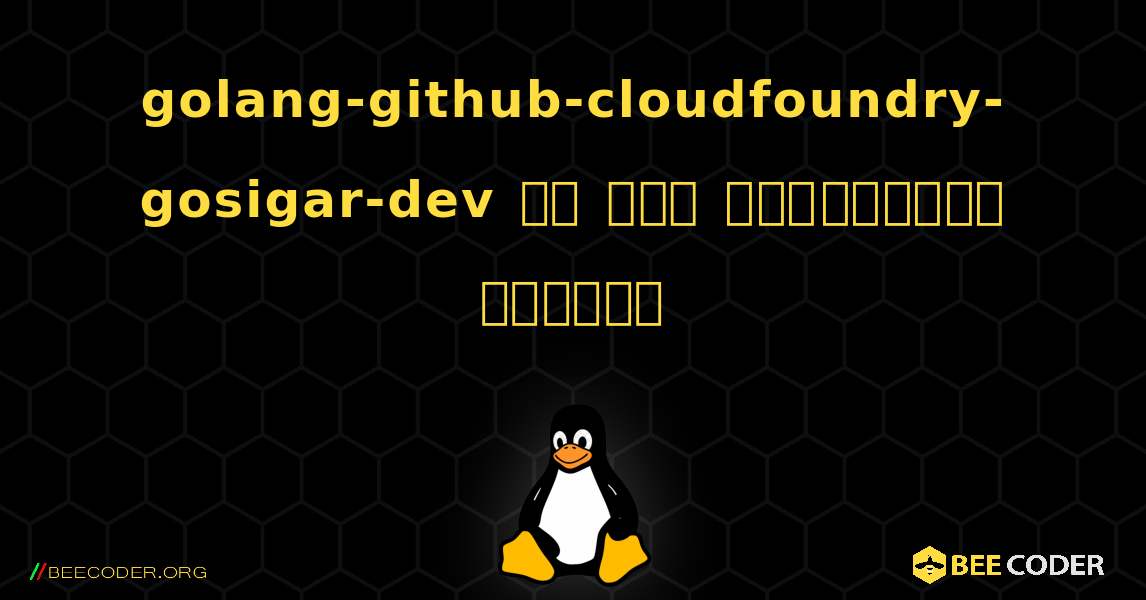 golang-github-cloudfoundry-gosigar-dev ని ఎలా ఇన్‌స్టాల్ చేయాలి. Linux