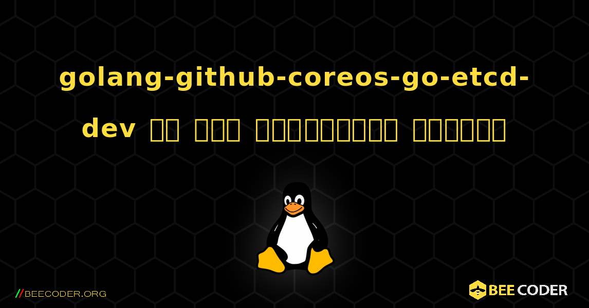 golang-github-coreos-go-etcd-dev ని ఎలా ఇన్‌స్టాల్ చేయాలి. Linux