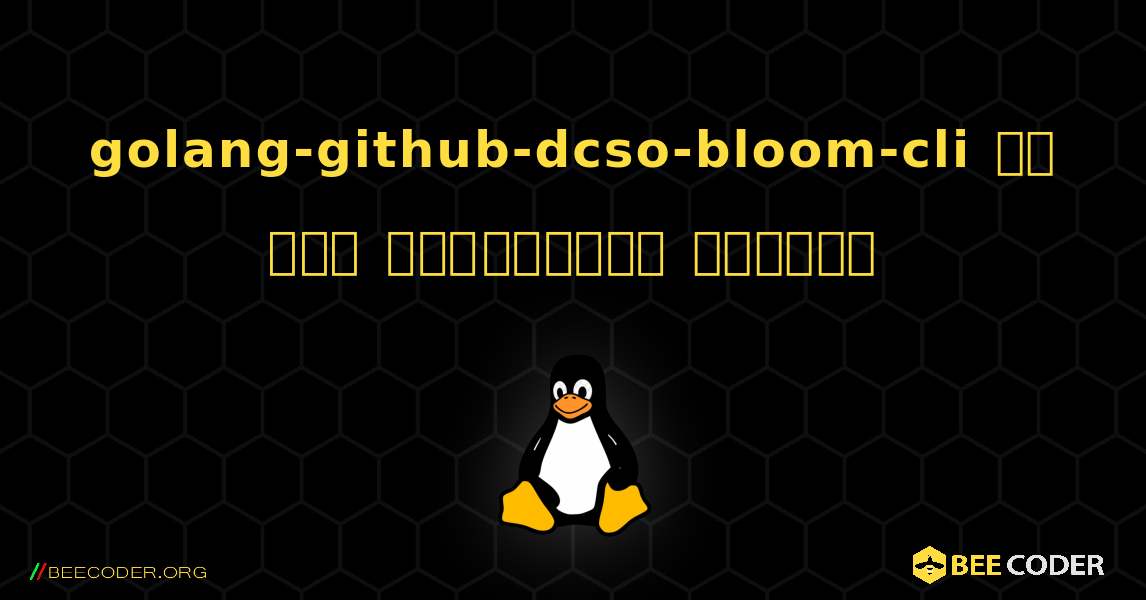 golang-github-dcso-bloom-cli ని ఎలా ఇన్‌స్టాల్ చేయాలి. Linux