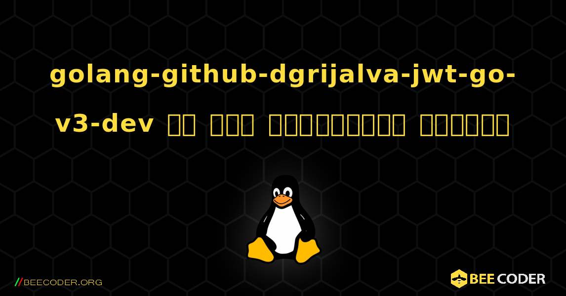 golang-github-dgrijalva-jwt-go-v3-dev ని ఎలా ఇన్‌స్టాల్ చేయాలి. Linux