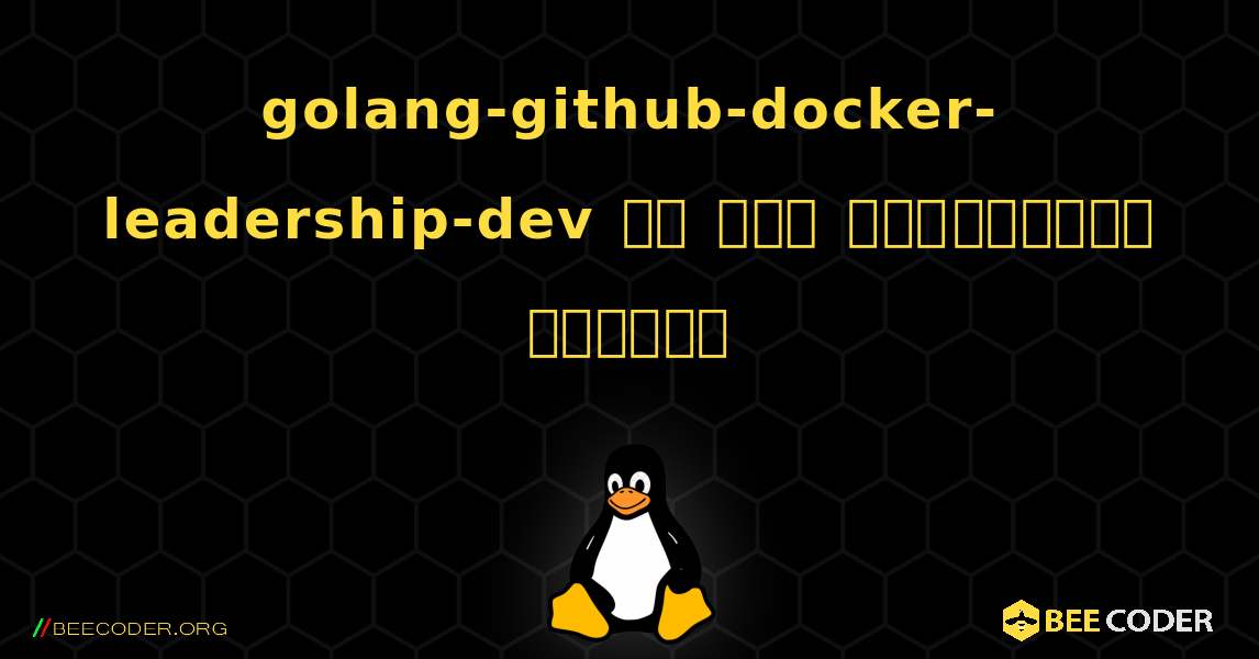 golang-github-docker-leadership-dev ని ఎలా ఇన్‌స్టాల్ చేయాలి. Linux