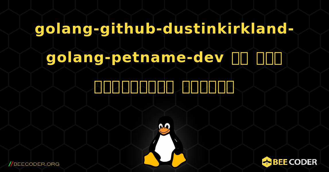 golang-github-dustinkirkland-golang-petname-dev ని ఎలా ఇన్‌స్టాల్ చేయాలి. Linux