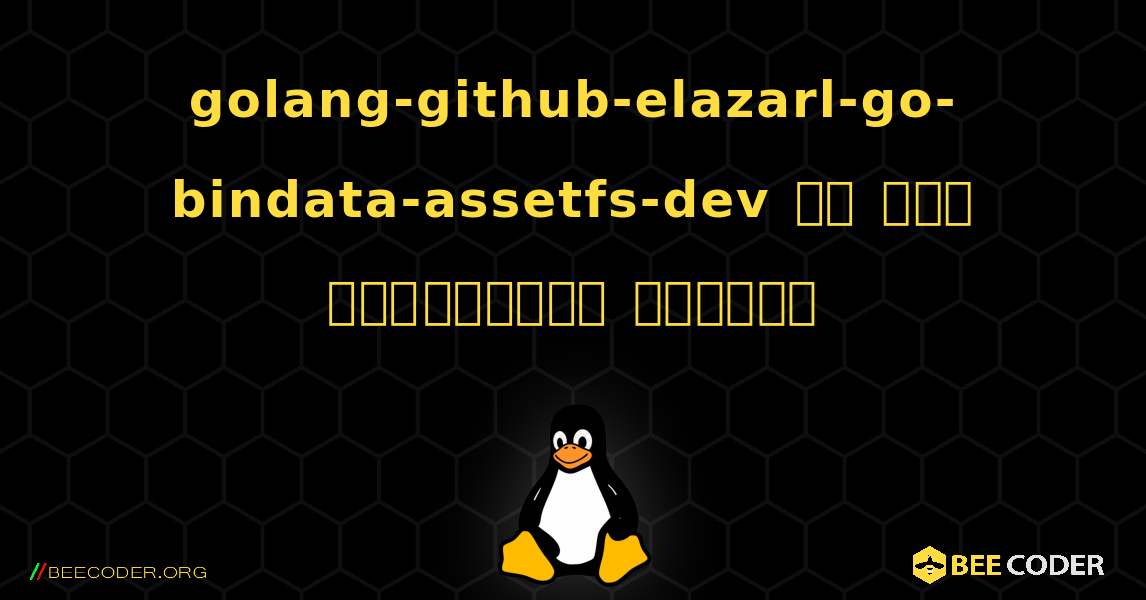 golang-github-elazarl-go-bindata-assetfs-dev ని ఎలా ఇన్‌స్టాల్ చేయాలి. Linux