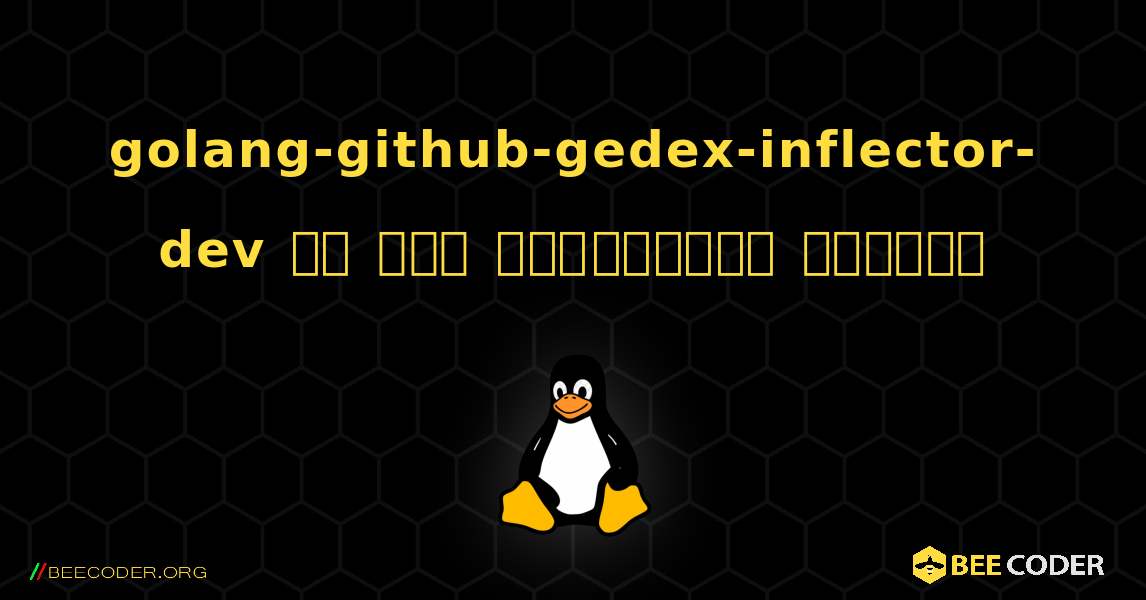 golang-github-gedex-inflector-dev ని ఎలా ఇన్‌స్టాల్ చేయాలి. Linux