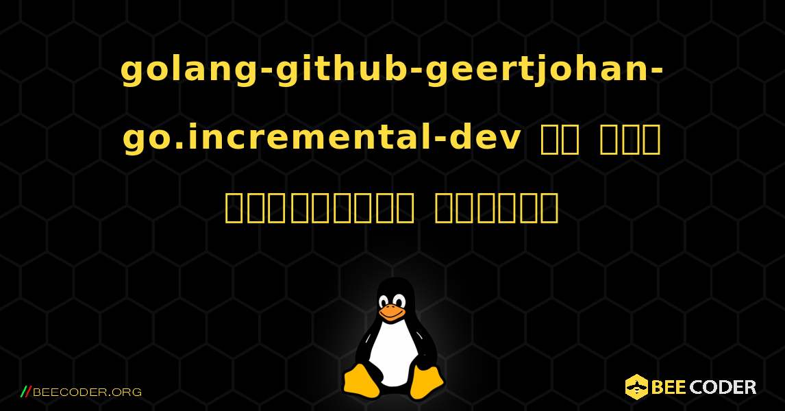 golang-github-geertjohan-go.incremental-dev ని ఎలా ఇన్‌స్టాల్ చేయాలి. Linux