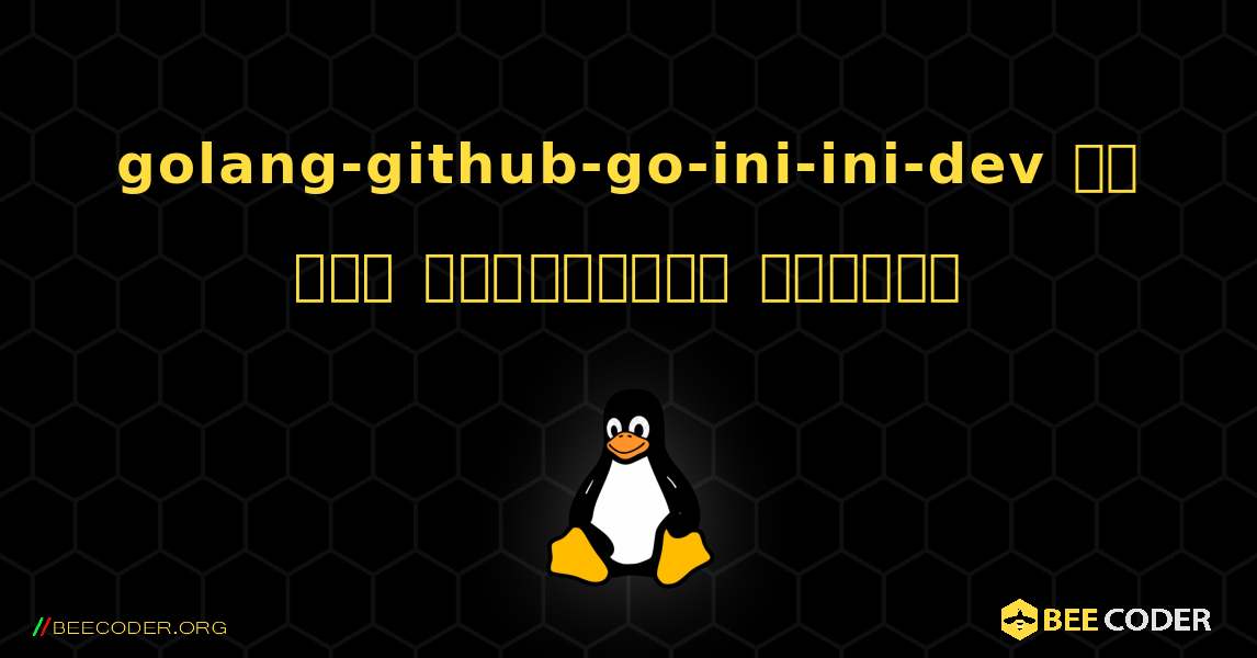 golang-github-go-ini-ini-dev ని ఎలా ఇన్స్టాల్ చేయాలి. Linux