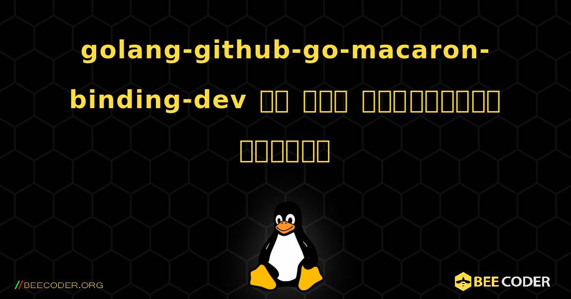 golang-github-go-macaron-binding-dev ని ఎలా ఇన్‌స్టాల్ చేయాలి. Linux