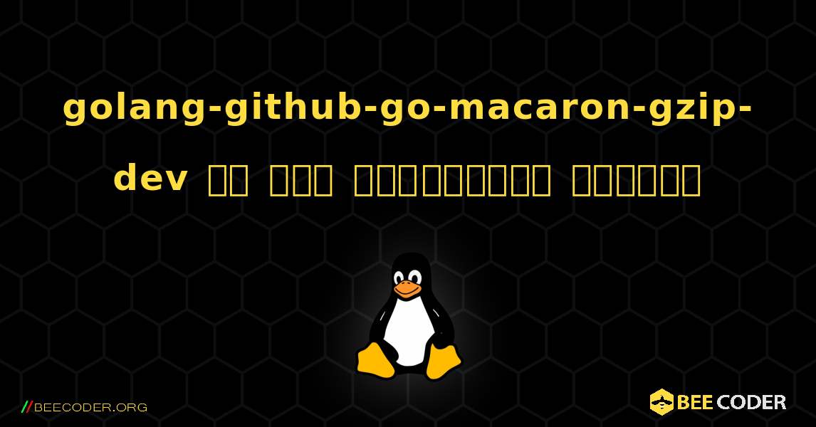 golang-github-go-macaron-gzip-dev ని ఎలా ఇన్‌స్టాల్ చేయాలి. Linux