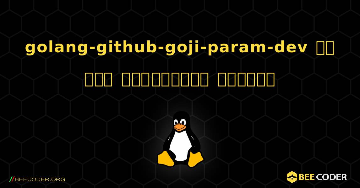 golang-github-goji-param-dev ని ఎలా ఇన్‌స్టాల్ చేయాలి. Linux