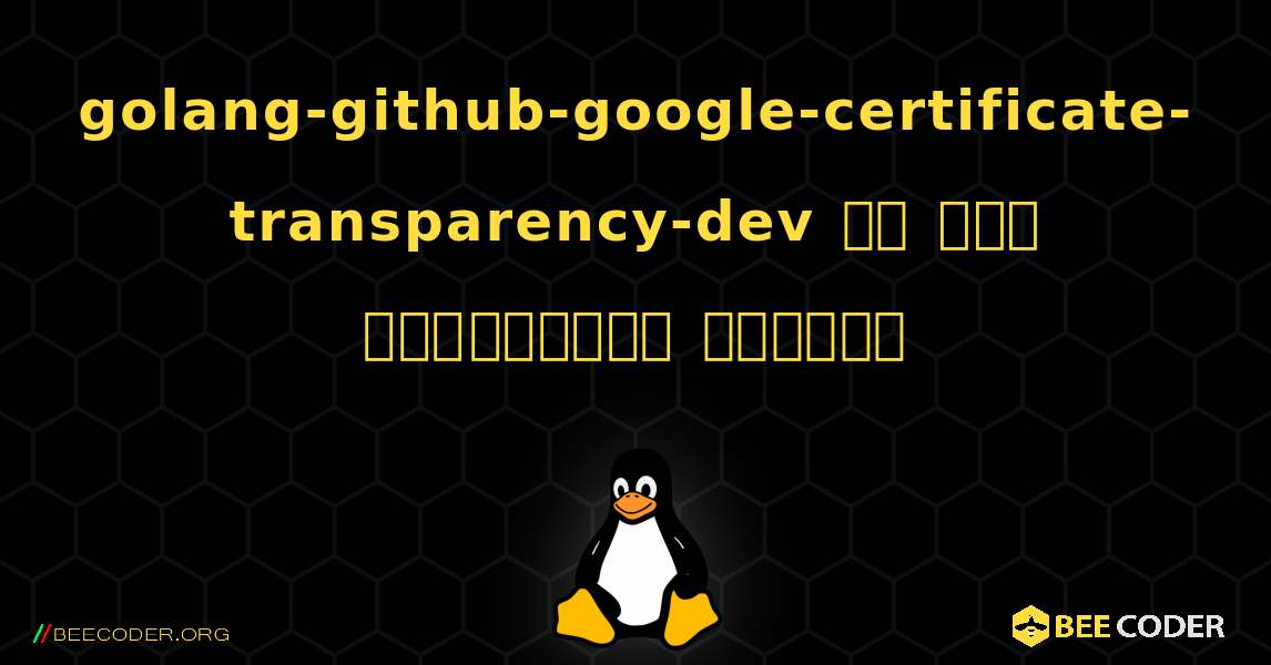 golang-github-google-certificate-transparency-dev ని ఎలా ఇన్‌స్టాల్ చేయాలి. Linux