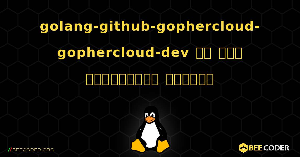 golang-github-gophercloud-gophercloud-dev ని ఎలా ఇన్‌స్టాల్ చేయాలి. Linux