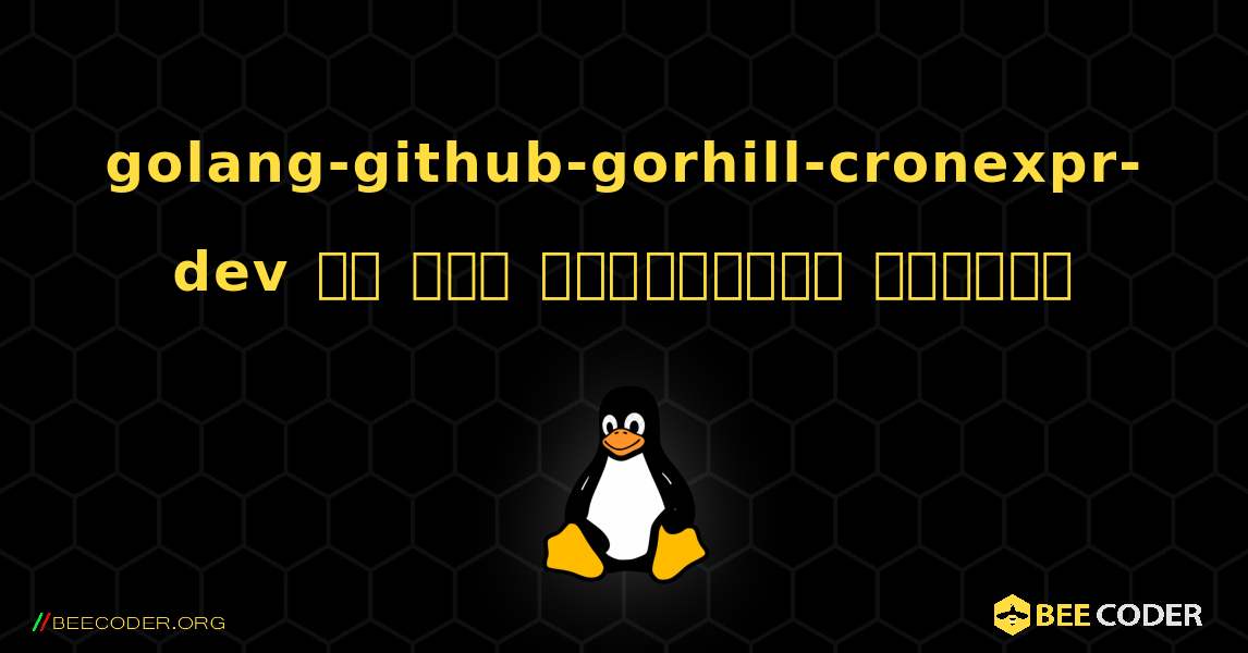 golang-github-gorhill-cronexpr-dev ని ఎలా ఇన్‌స్టాల్ చేయాలి. Linux