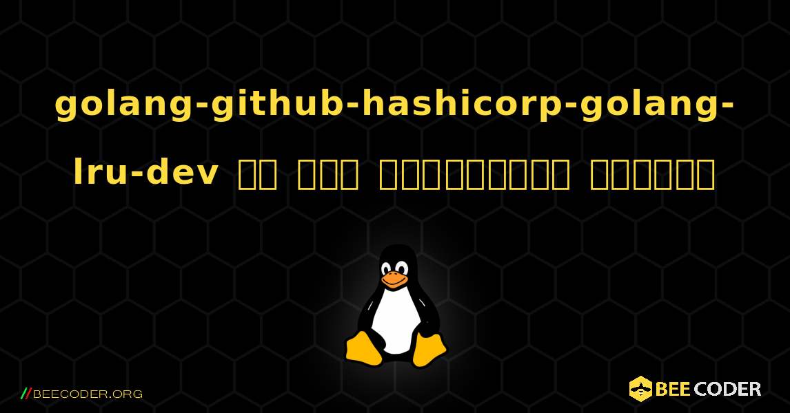 golang-github-hashicorp-golang-lru-dev ని ఎలా ఇన్‌స్టాల్ చేయాలి. Linux