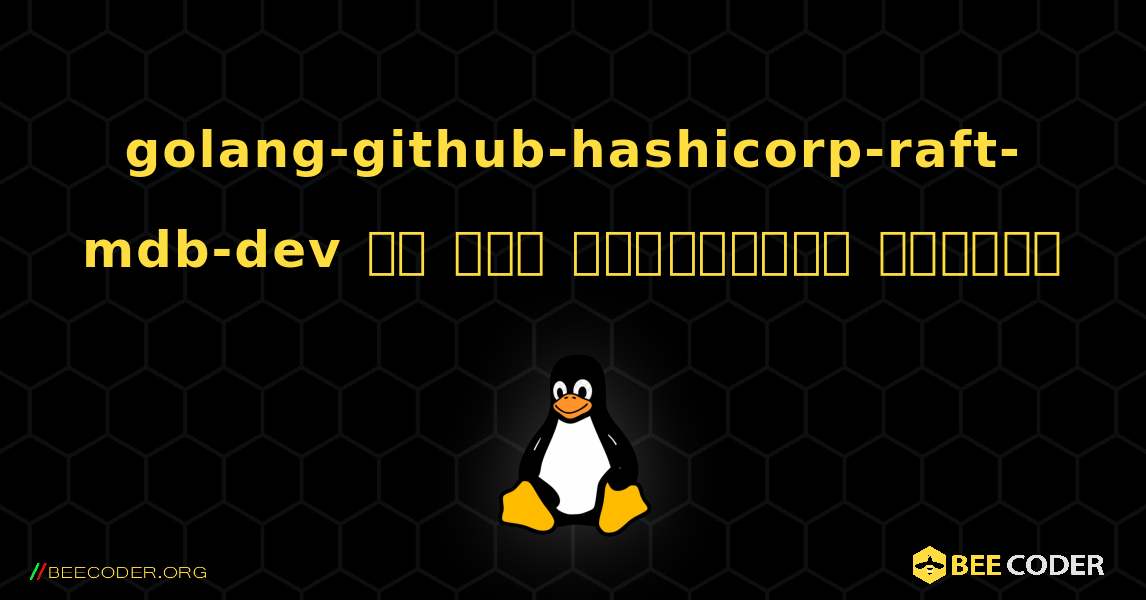 golang-github-hashicorp-raft-mdb-dev ని ఎలా ఇన్‌స్టాల్ చేయాలి. Linux