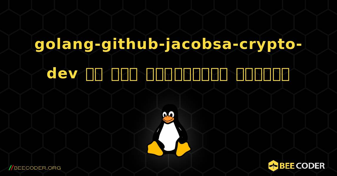 golang-github-jacobsa-crypto-dev ని ఎలా ఇన్‌స్టాల్ చేయాలి. Linux