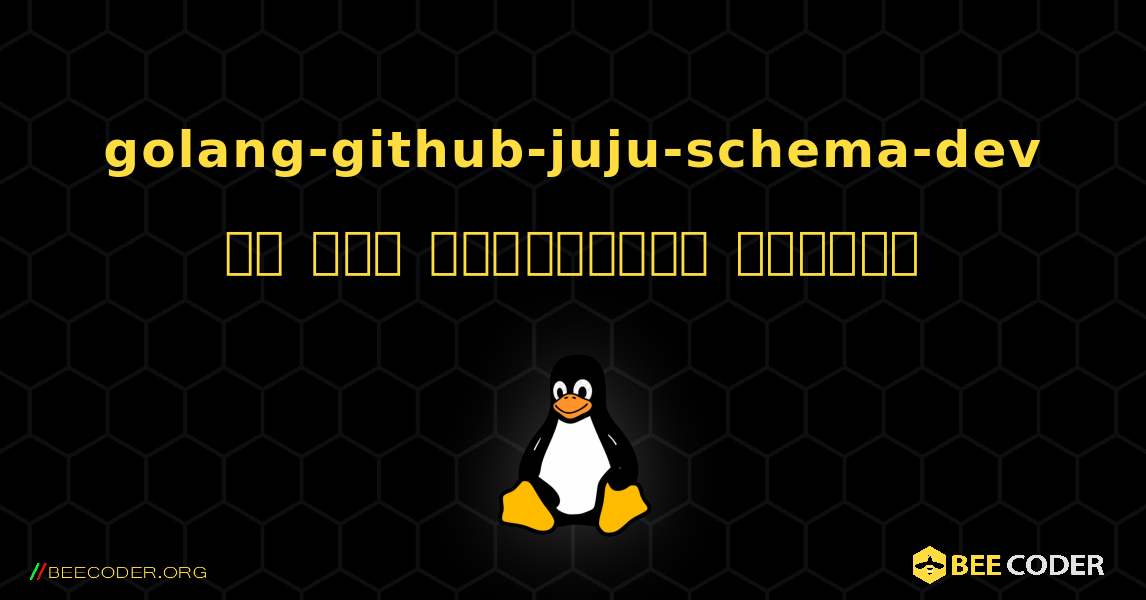 golang-github-juju-schema-dev ని ఎలా ఇన్‌స్టాల్ చేయాలి. Linux