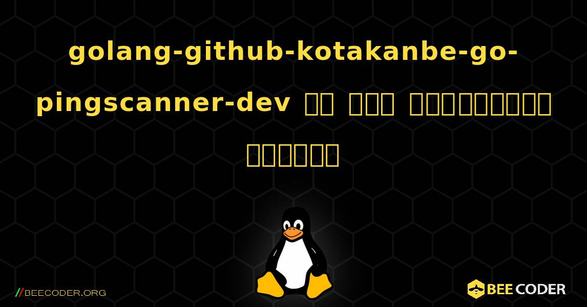 golang-github-kotakanbe-go-pingscanner-dev ని ఎలా ఇన్‌స్టాల్ చేయాలి. Linux