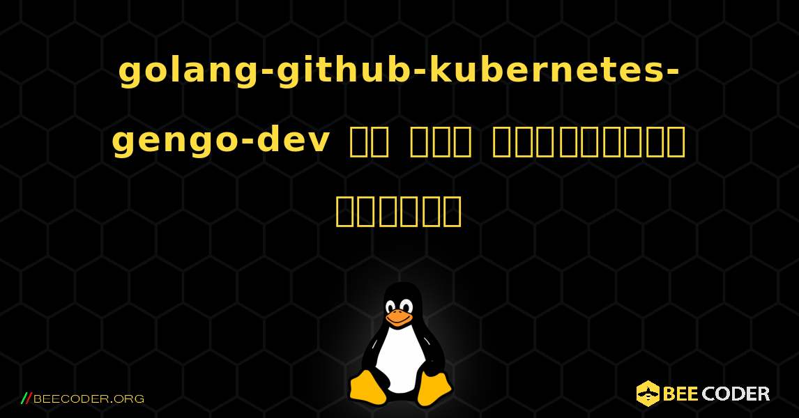 golang-github-kubernetes-gengo-dev ని ఎలా ఇన్‌స్టాల్ చేయాలి. Linux