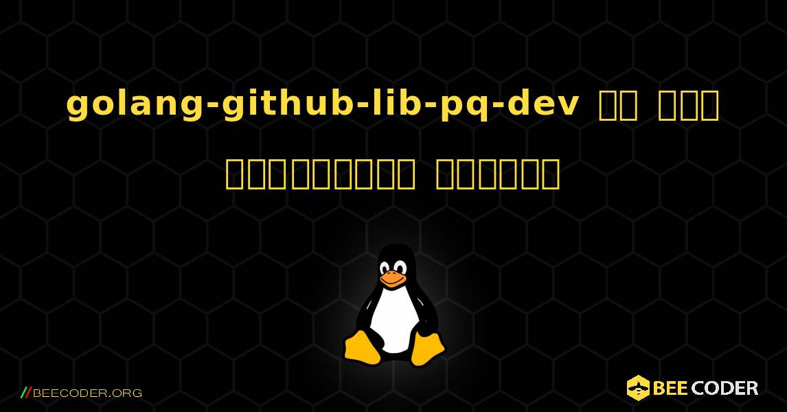 golang-github-lib-pq-dev ని ఎలా ఇన్‌స్టాల్ చేయాలి. Linux