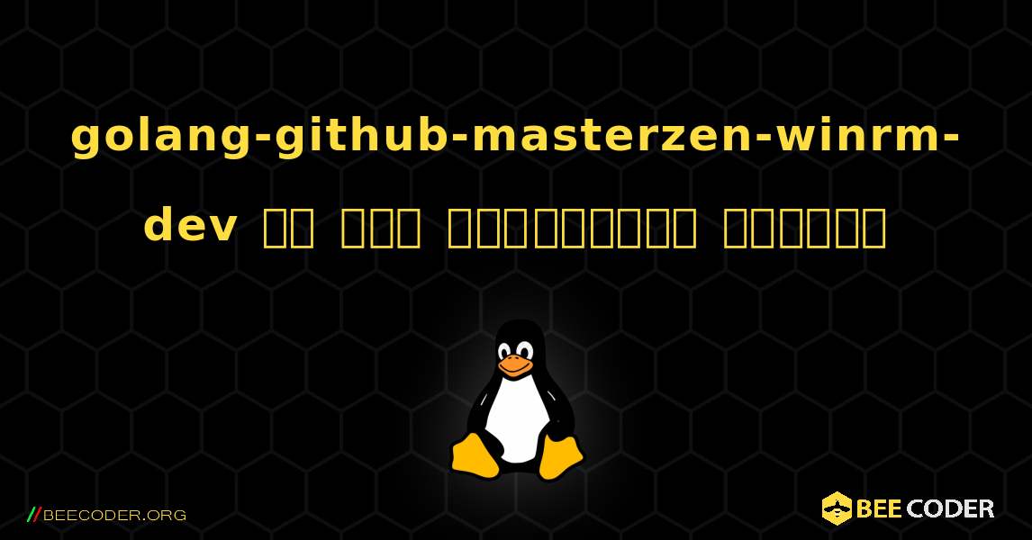 golang-github-masterzen-winrm-dev ని ఎలా ఇన్‌స్టాల్ చేయాలి. Linux