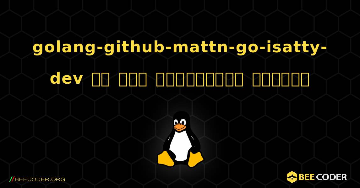 golang-github-mattn-go-isatty-dev ని ఎలా ఇన్‌స్టాల్ చేయాలి. Linux