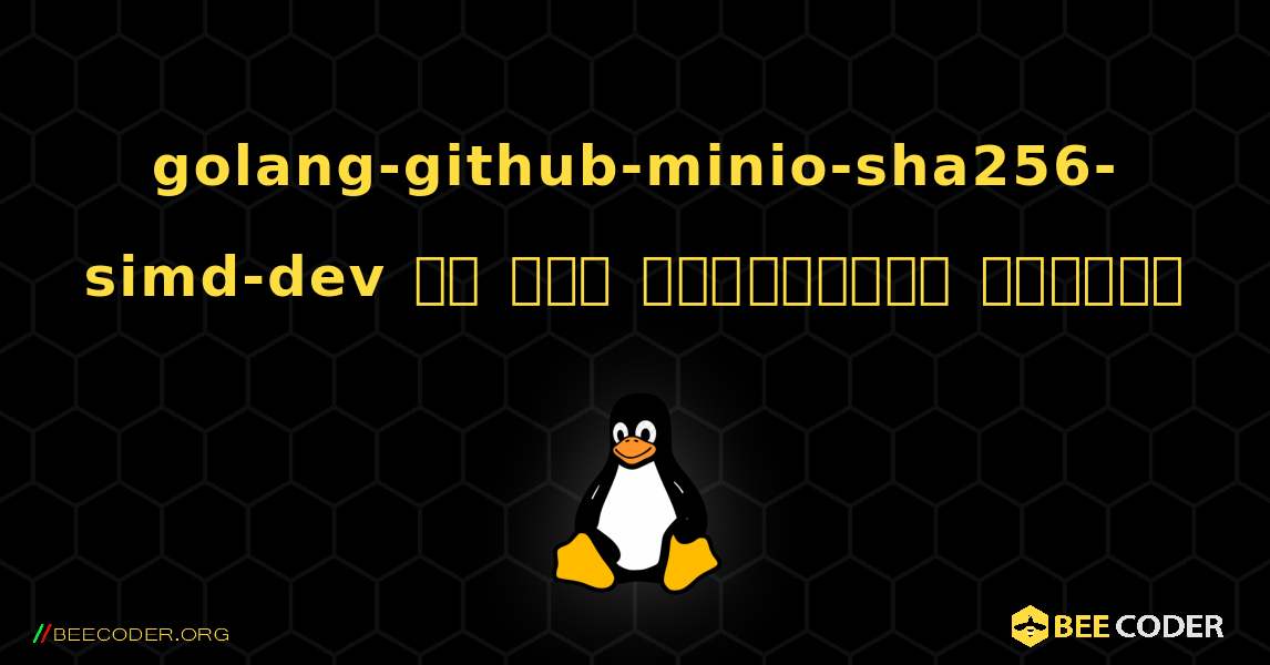 golang-github-minio-sha256-simd-dev ని ఎలా ఇన్‌స్టాల్ చేయాలి. Linux